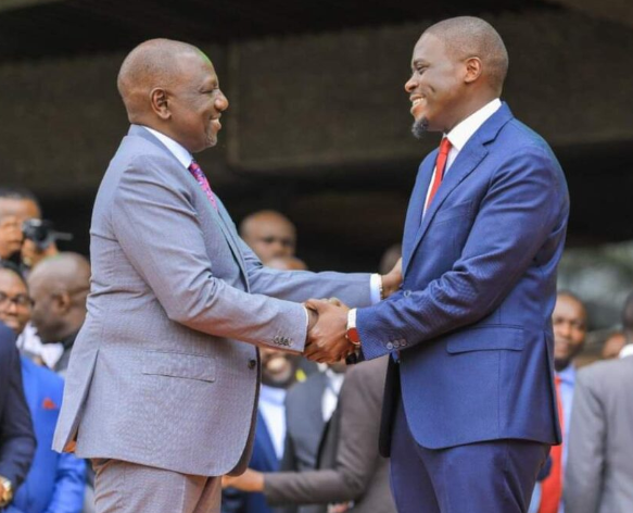 President William Ruto and Nairobi Governor Johnson Sakaja.
